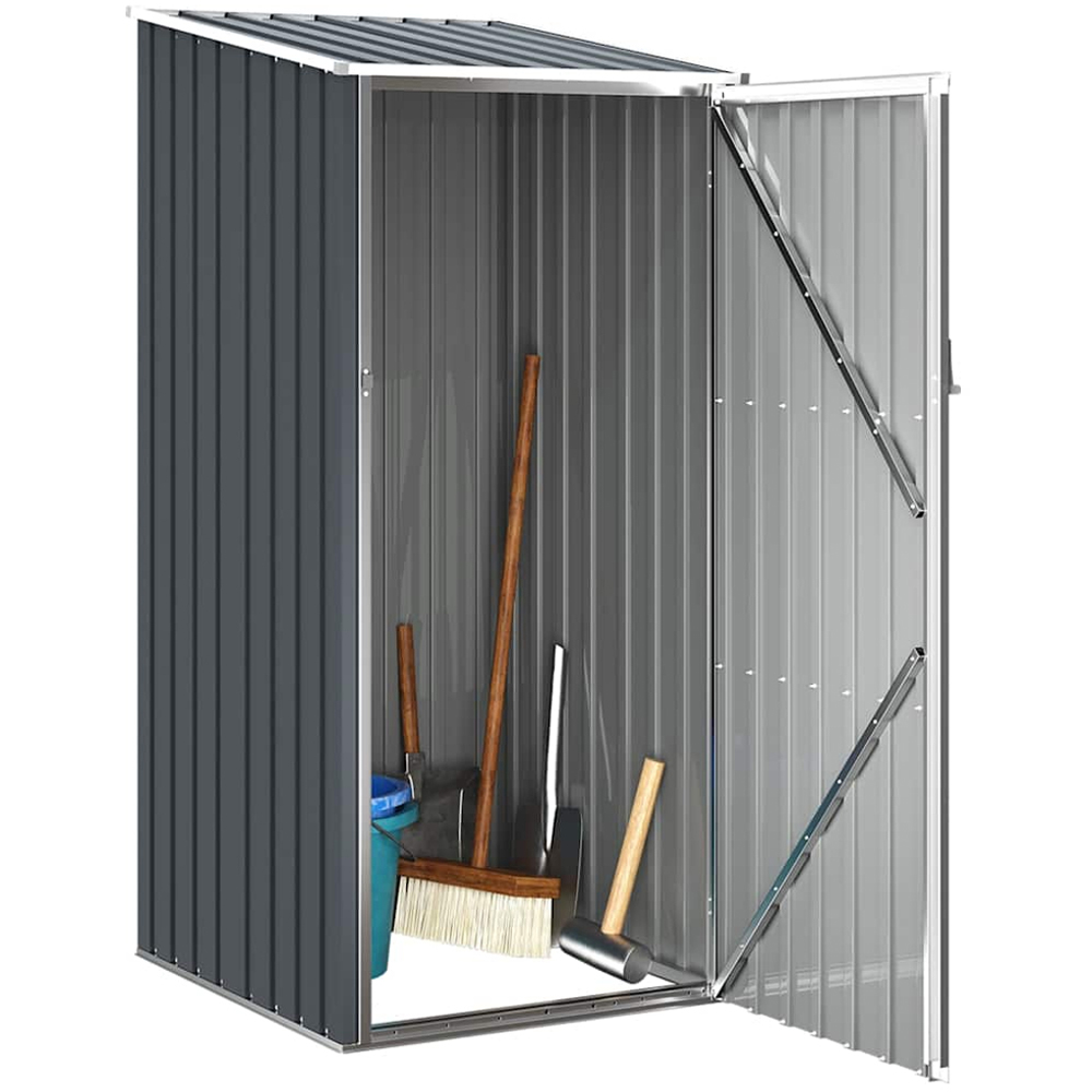 vidaXL 2.8 x 3.2ft Anthracite Galvanised Steel Pent Garden Shed Image 3