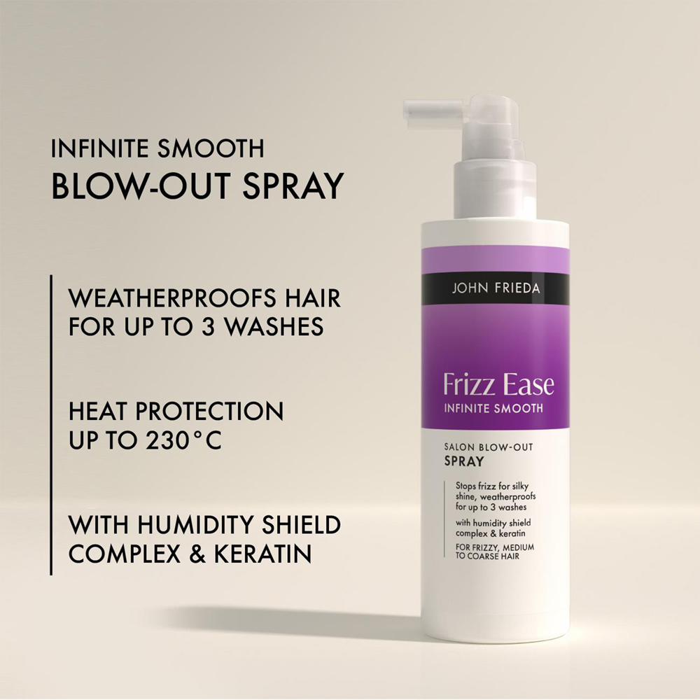 John Frieda Frizz Ease Infinite Smooth Blow Out Heat Protect Spray 200ml 3 Pack Image 7