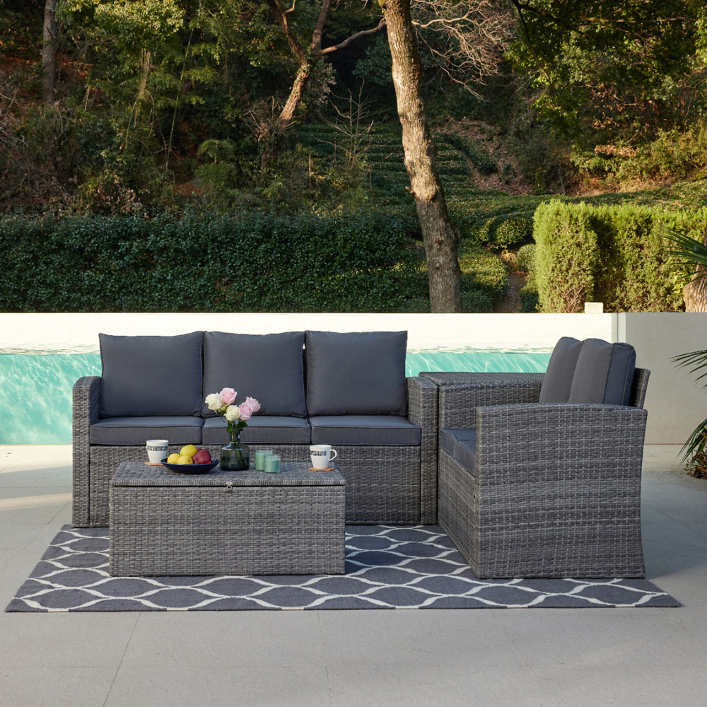 Home Detail Paloma 5 Seater Grey Rattan Sofa Set Image 8