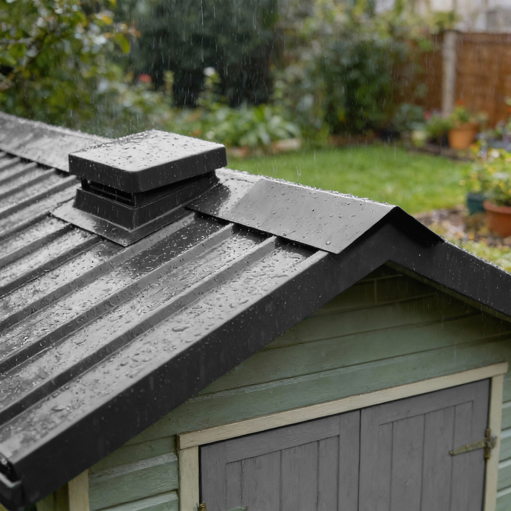 Harbour Housewares Anthracite Galvanised Steel Roofing Ridge Cap 30 x 60cm 5 Pack Image 4