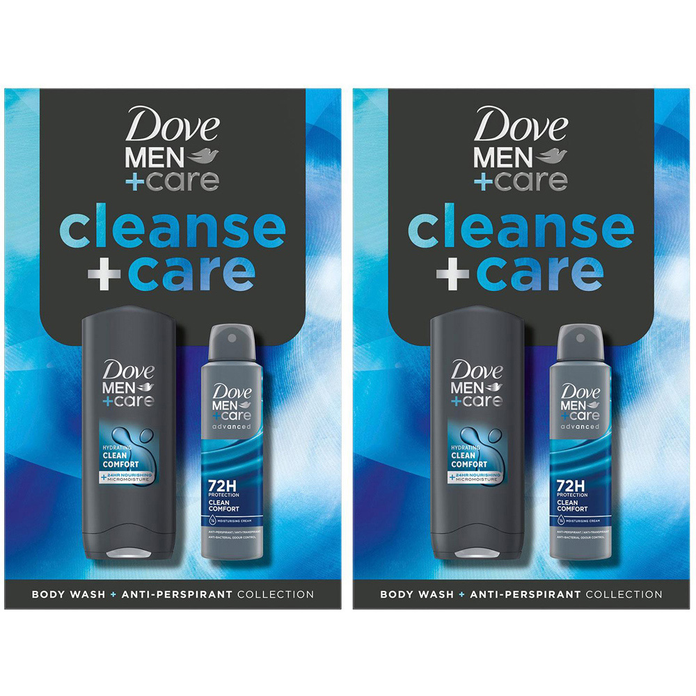 Dove Men+Care Cleanse and Care Bodywash and Bodyspray Duo Gift Set 2 Pack Image 1