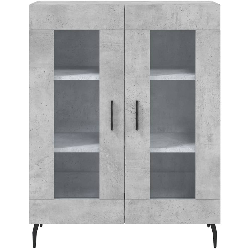 vidaXL 4 Wood and Glass Door Concrete Grey Tall Highboard Image 8