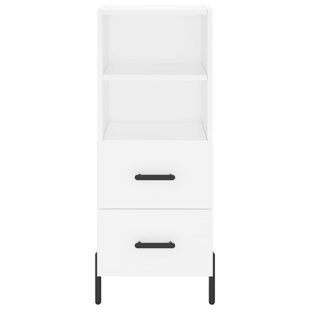 vidaXL Single Door 2 Drawer 2 Shelf White Highboard Image 6