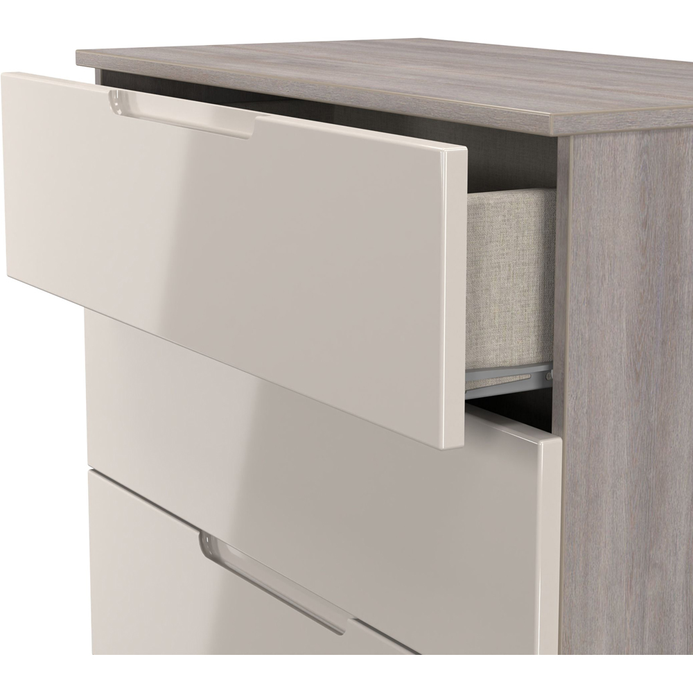 Crowndale Milan 5 Drawer Kashmir Gloss and Grey Oak Chest of Drawers Ready Assembled Image 5