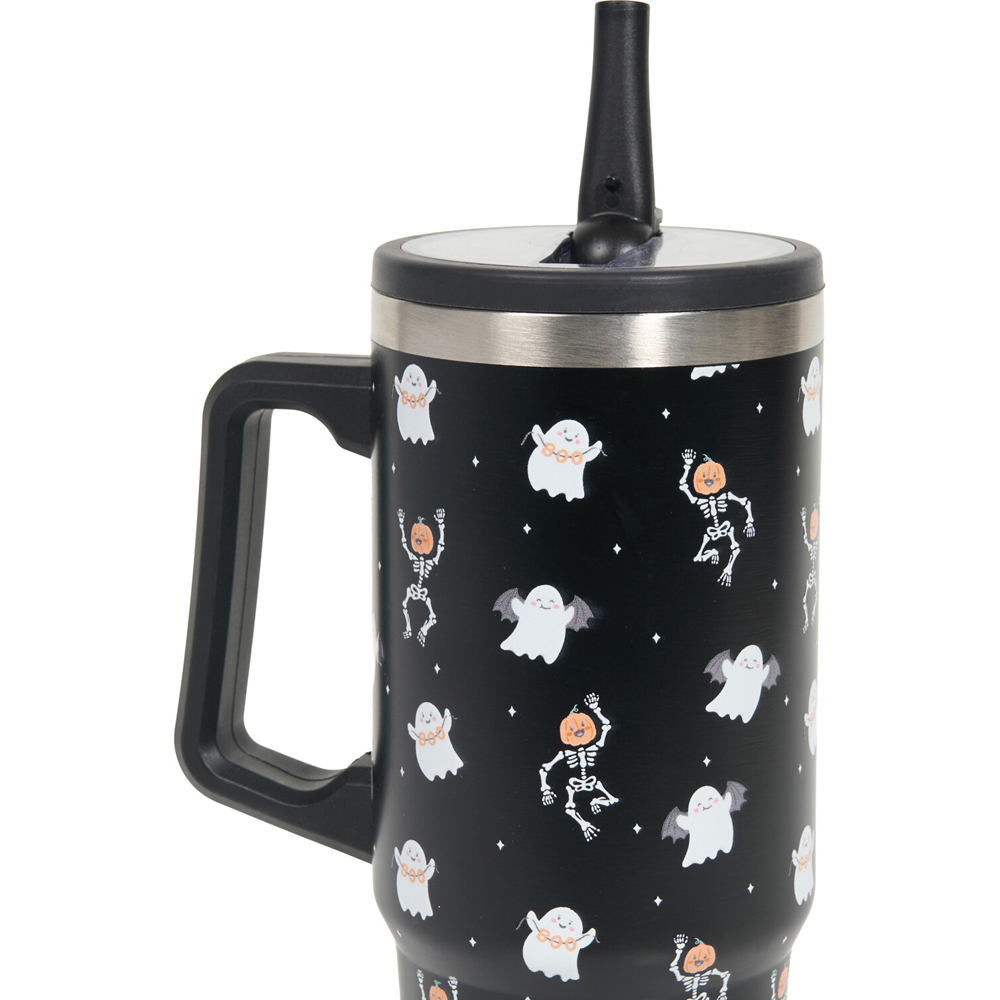 Halloween Tumbler with Handle and Straw Image 9
