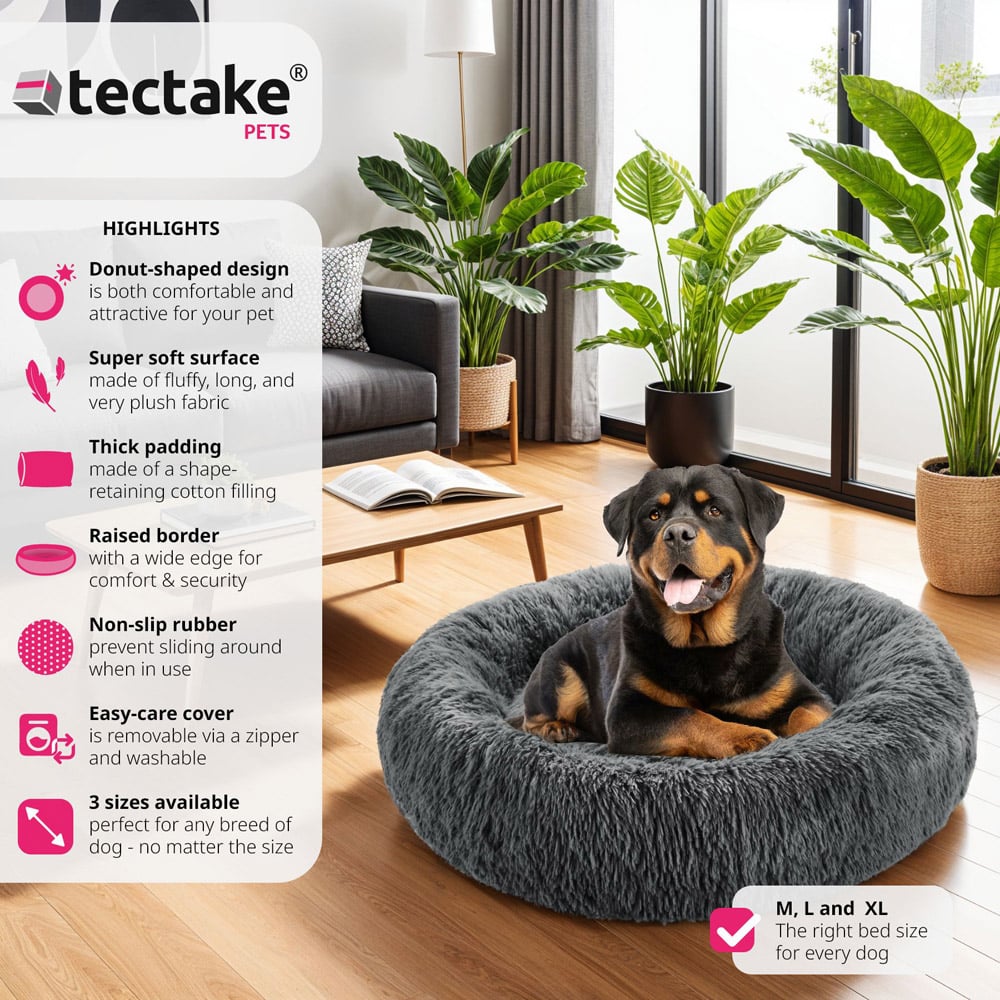 tectake Maja Donut Shaped Dog Bed 80 x 22cm Image 3