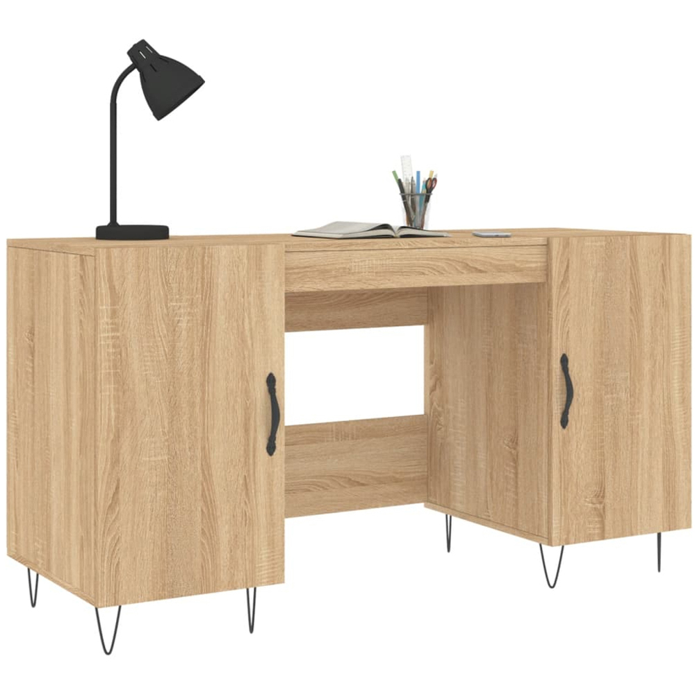 vidaXL 2 Door Computer Desk Sonoma Oak Image 3
