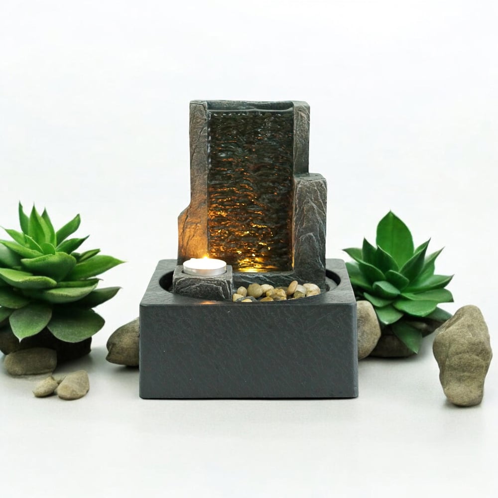 Acacia Home Black Wall Tabletop Fountain Image 3