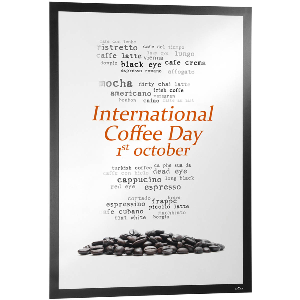 Durable DURAFRAME Black UV Poster Adhesive Magnetic Signage Frame 50 x 70cm Image 4