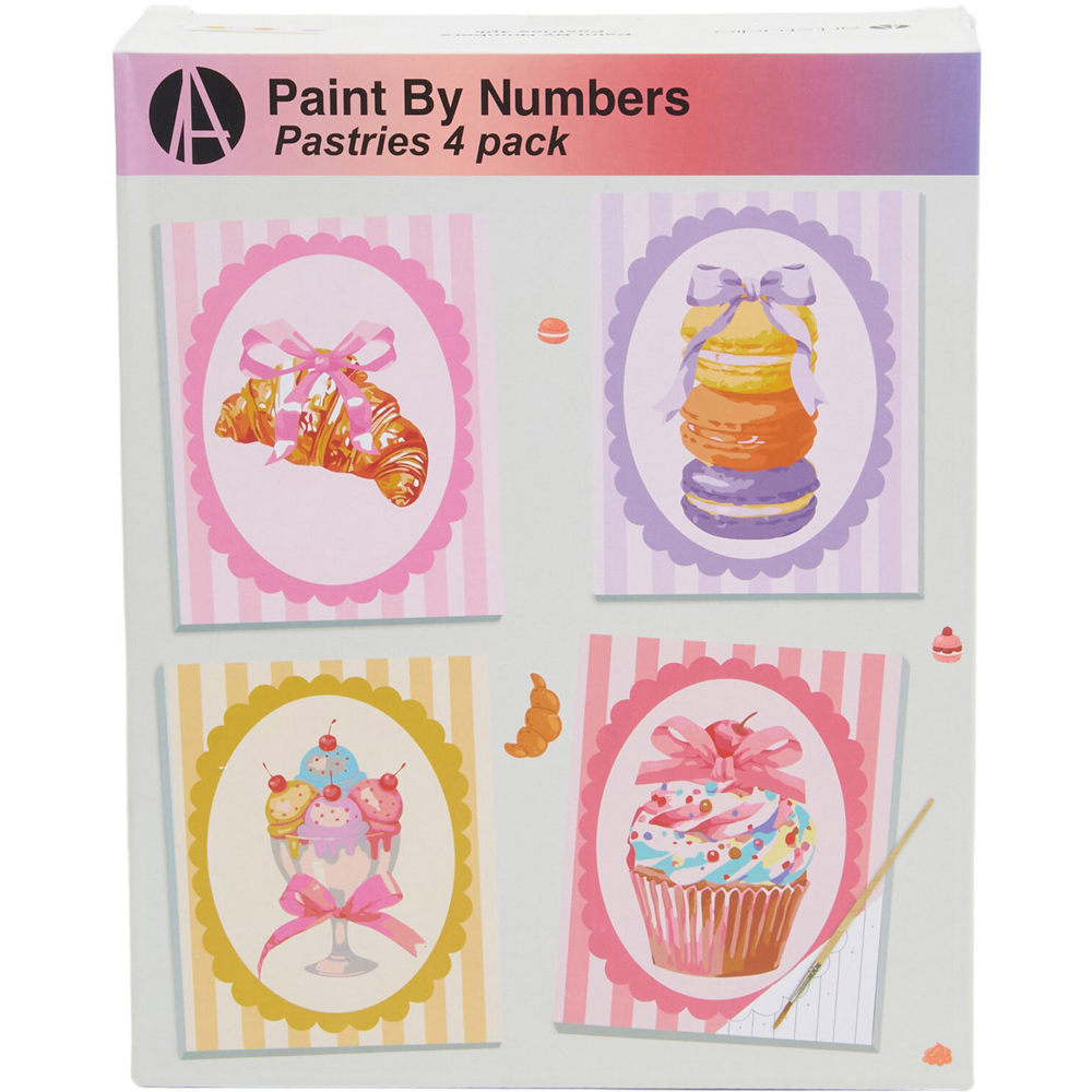 Pack of 4 Paint By Number Pastries Kits Image 1