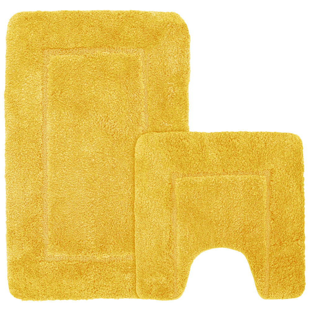 Mayfair Ochre Micro Fibre Bath Mat Set Image 1