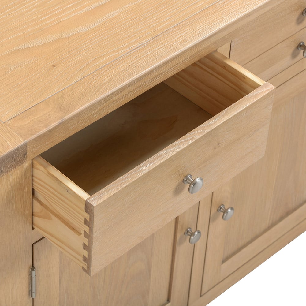 Seconique Windsor 3 Door 3 Drawer Natural Oak Sideboard Image 7