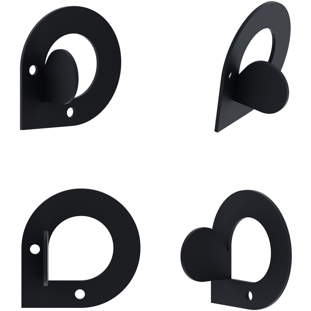 Decortie Pino Modern Round Design Black Metal Wall Hook Set 3 Pack Image 3