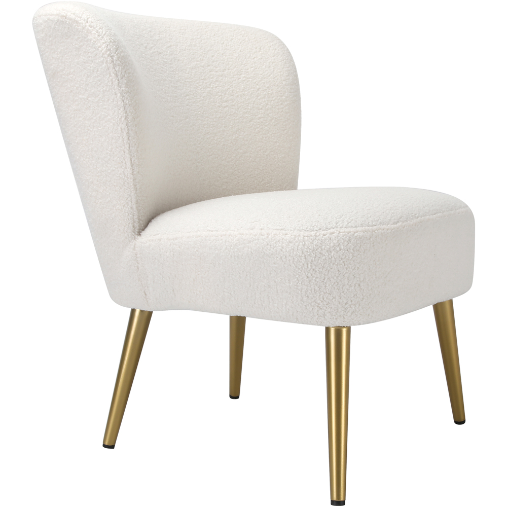 Shaun Cream Boucle Accent Chair with Golden Legs Image 4