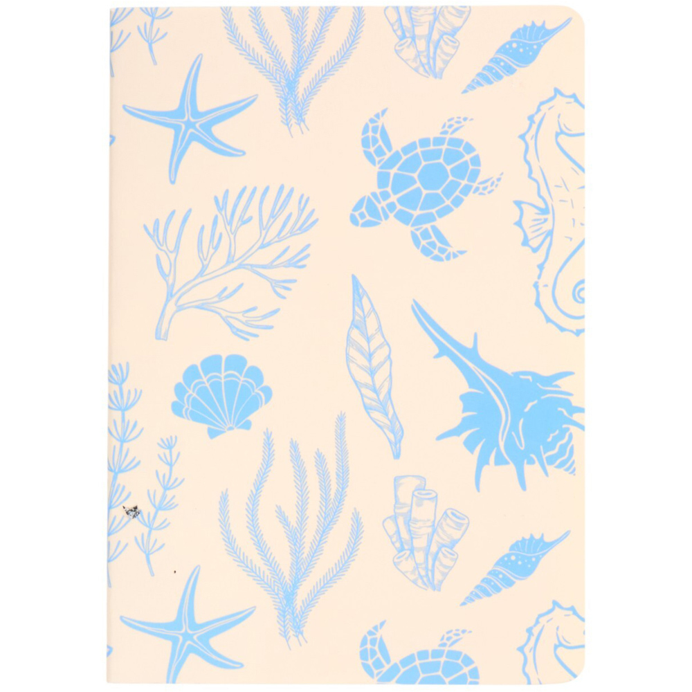 Set of 3 Seashell Stitched Notebooks Blue Image 5