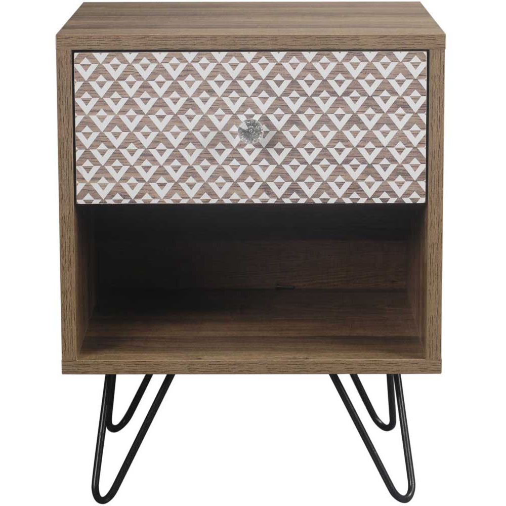 Casablanca Single Drawer Wood Effect Bedside Table Image 2