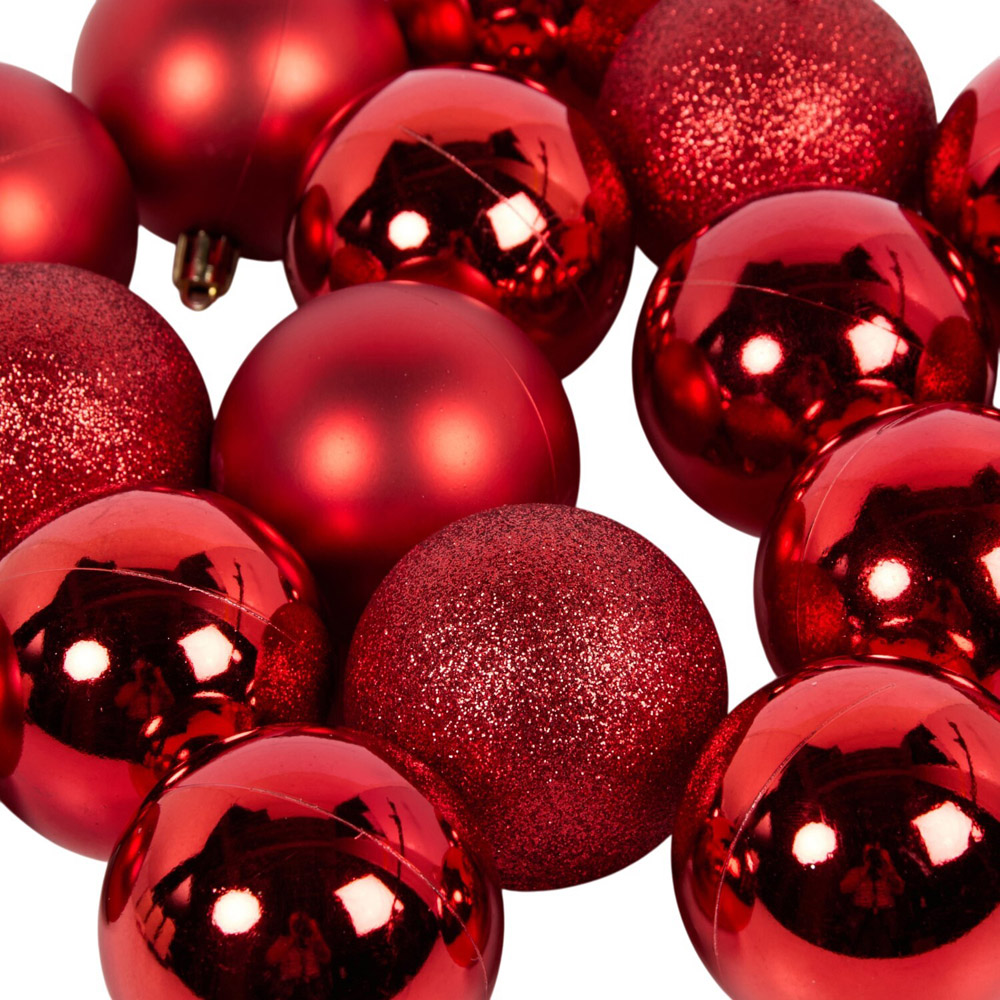 Pack of 70 Christmas Baubles Red Image 4