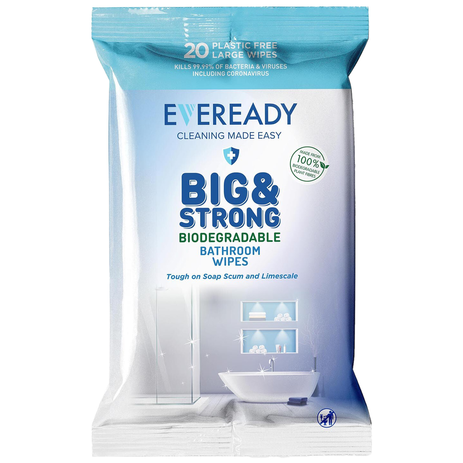 Eveready Big and Strong Biodegradable Bathroom Wipes Image