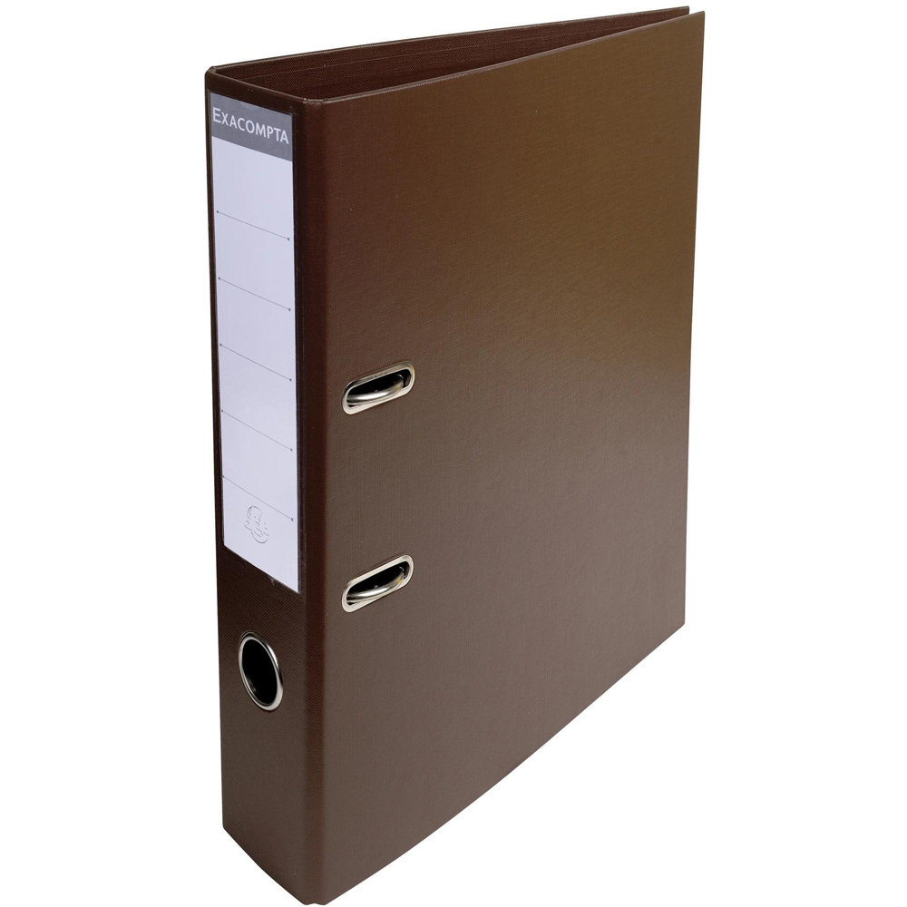 Exacompta PremTouch A4 Brown PVC Level Arch File 10 Pack Image 2