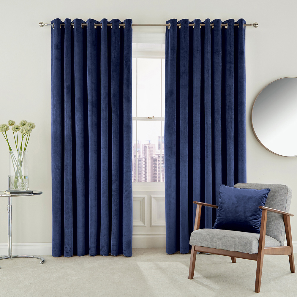 Helena Springfield Escala Lined Electric Blue Curtains 168 x 229cm Image 3