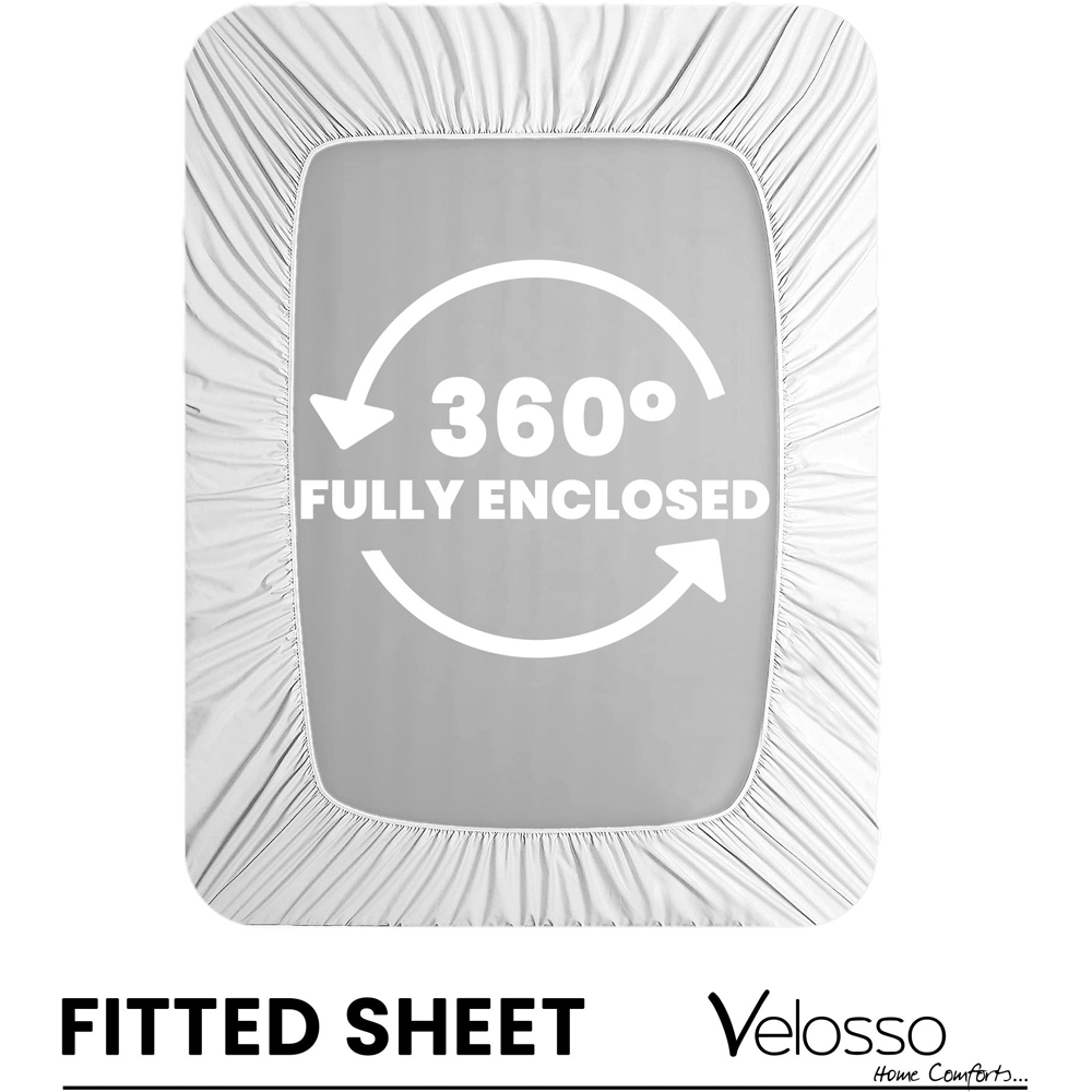 Velosso Microfibre Super King Size White Fitted Sheet Image 4