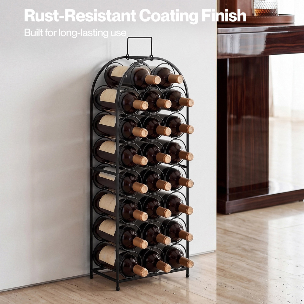 Levede Black 23 Bottles Freestanding Wine Rack Image 4