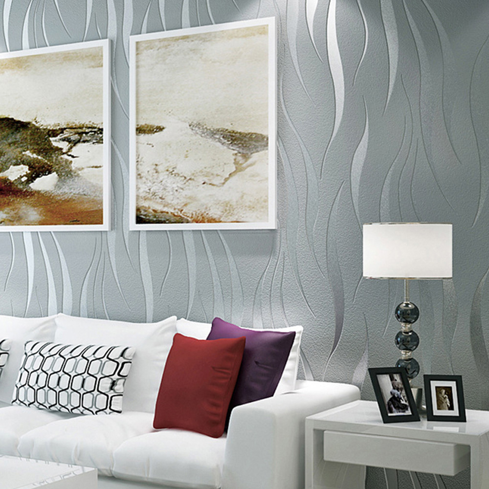 Living and Home Non Woven Silver Grey Wallpaper Image 6