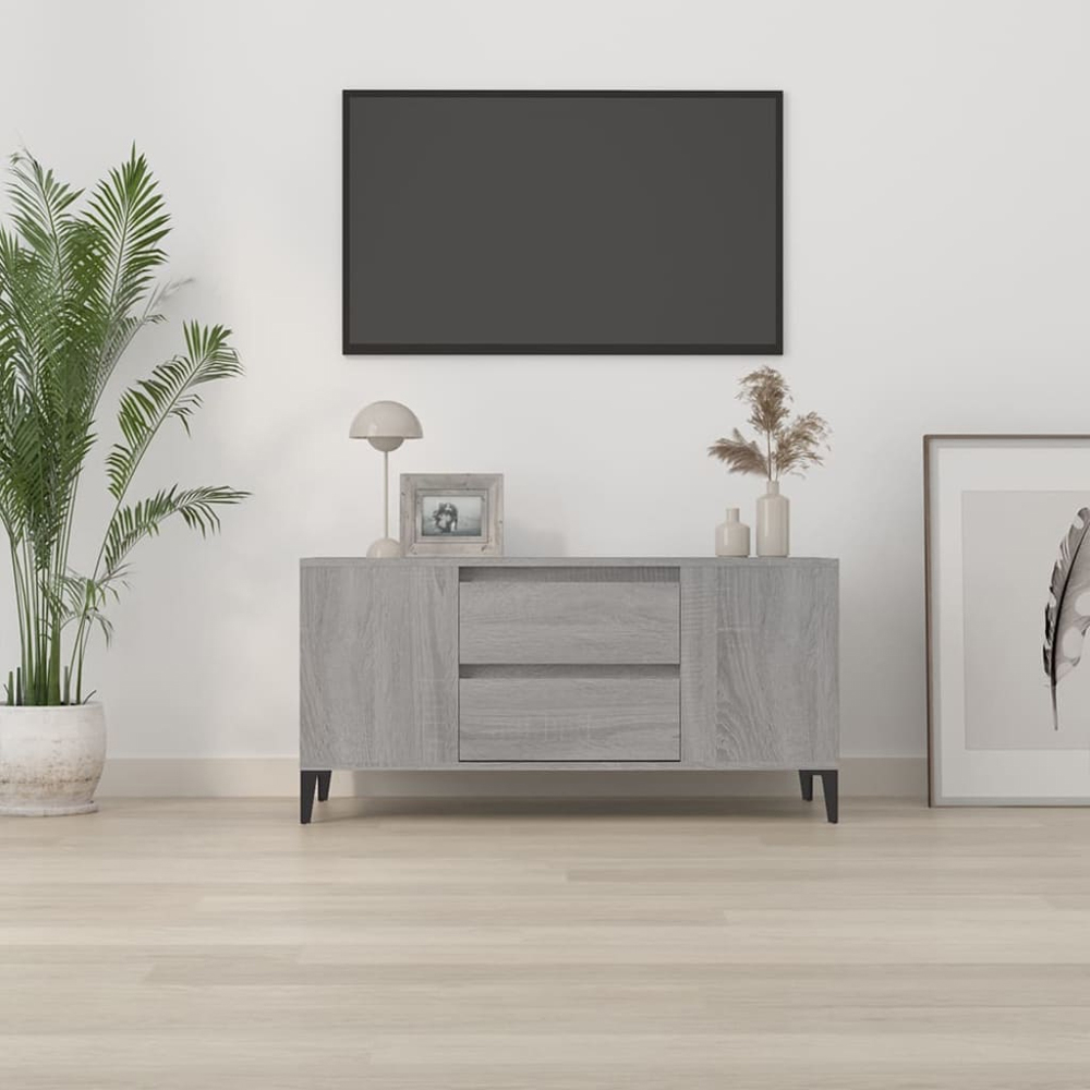 vidaXL 2 Door 4 Shelf Grey Sonoma TV Cabinet Image 8