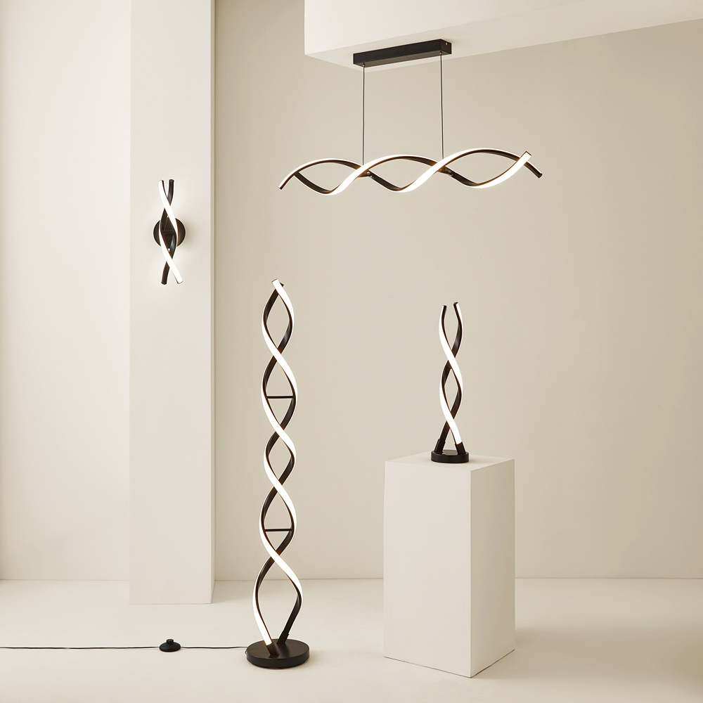 ValueLights Infinity Black Double Twist Integrated LED Table Lamp Image 7
