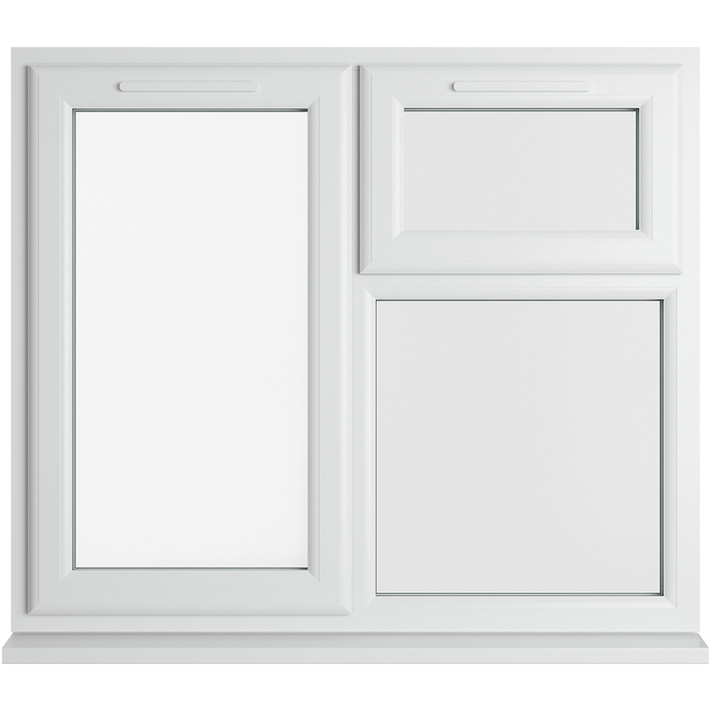 Crystal uPVC Triple Glazed Window LH Side Hung and Top Opener White Clear Glass 1190x965mm Image 1