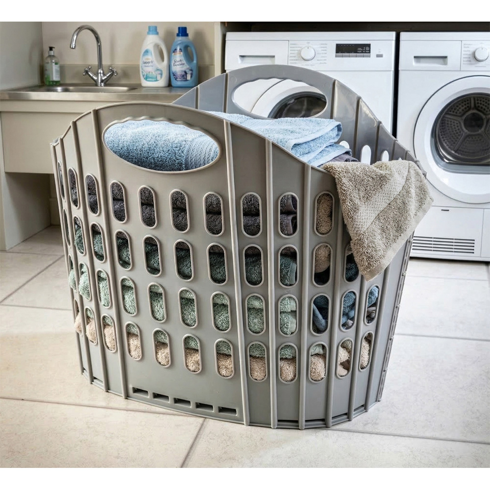 Avilo Grey Folding Laundry Basket Image 5