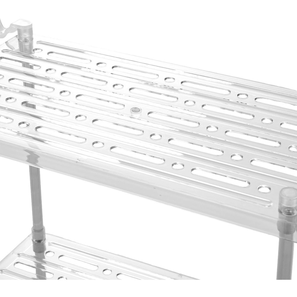 Living and Home 4-Tier Transparent and Silver Storage Cart Image 5