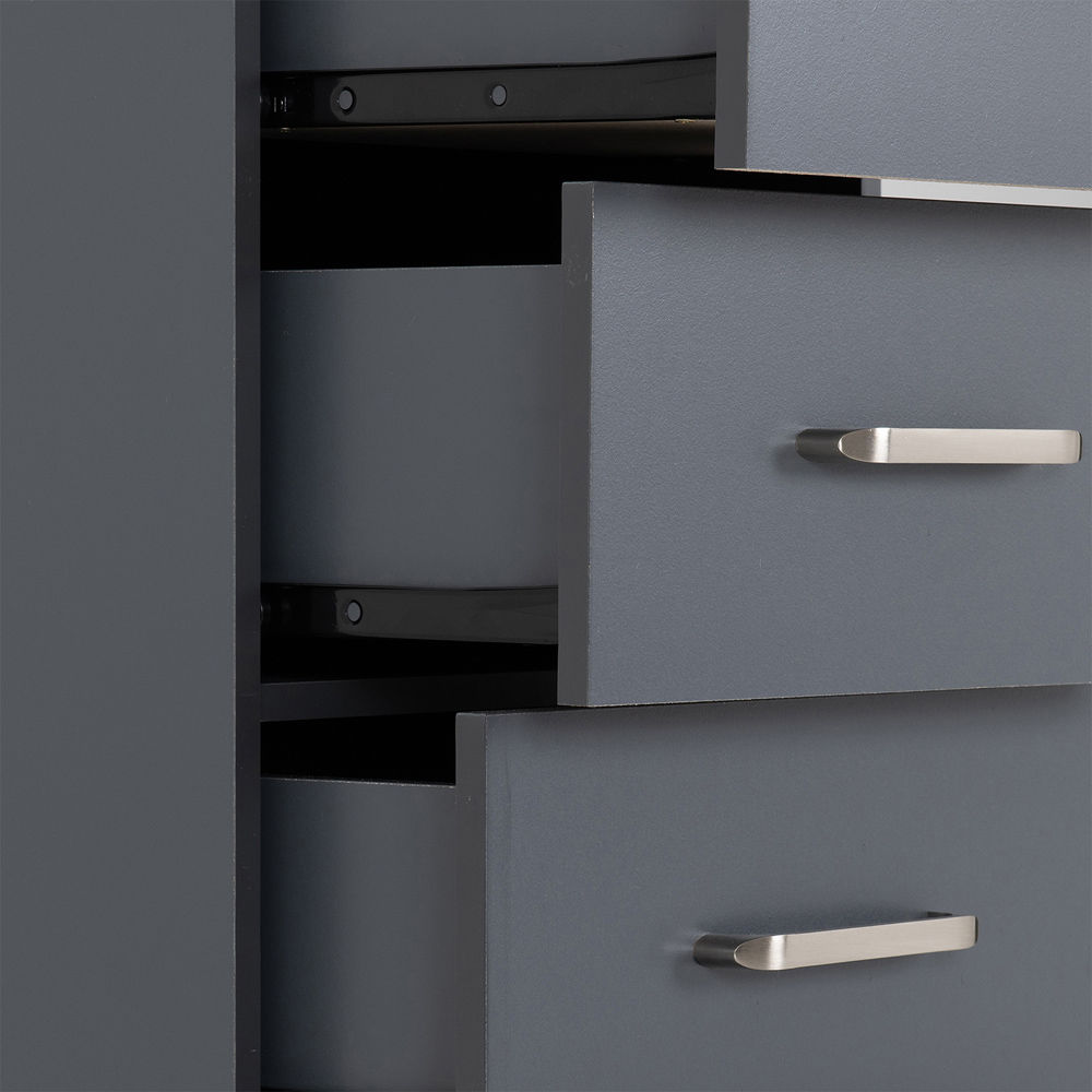 Seconique Dakota 5 Drawer Dark Grey Narrow Storage Chest Image 7