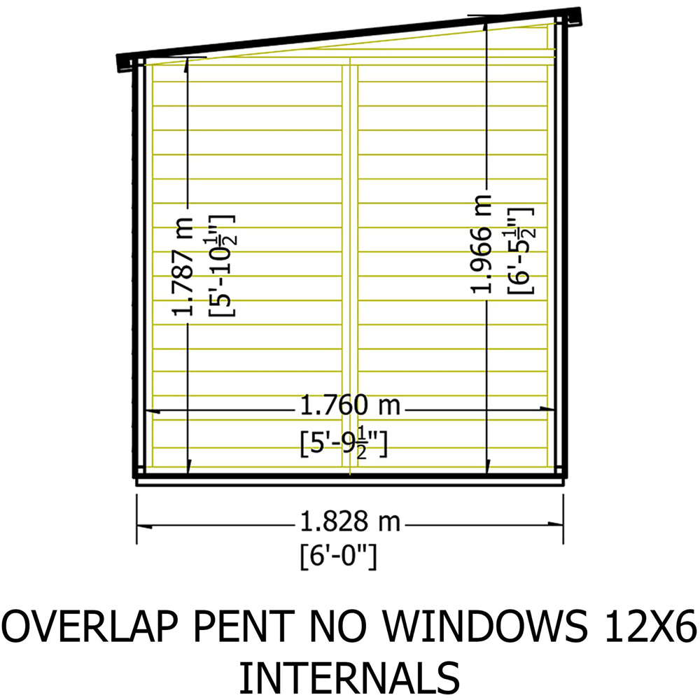 Shire 12 x 6ft Overlap Pent Garden Shed with Windows Image 8