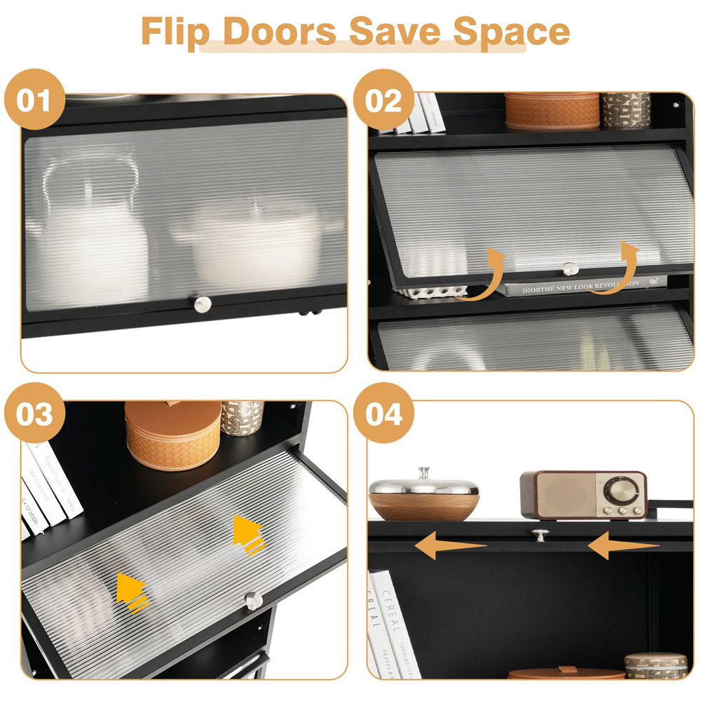 Costway 4 Shelf Black Kitchen Storage Rack Image 4