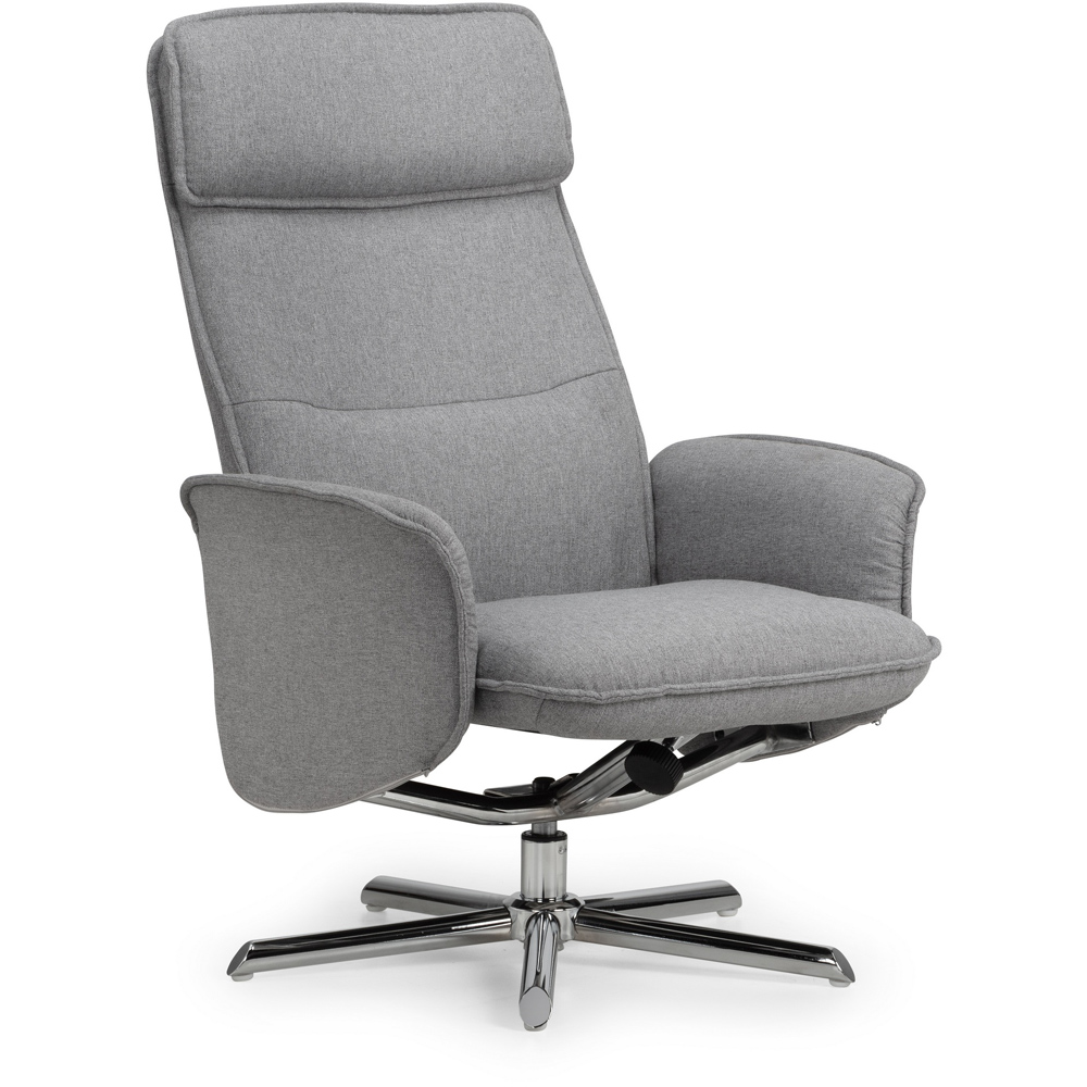 Julian Bowen Aria Grey Linen Swivel Recliner Chair and Stool Image 4