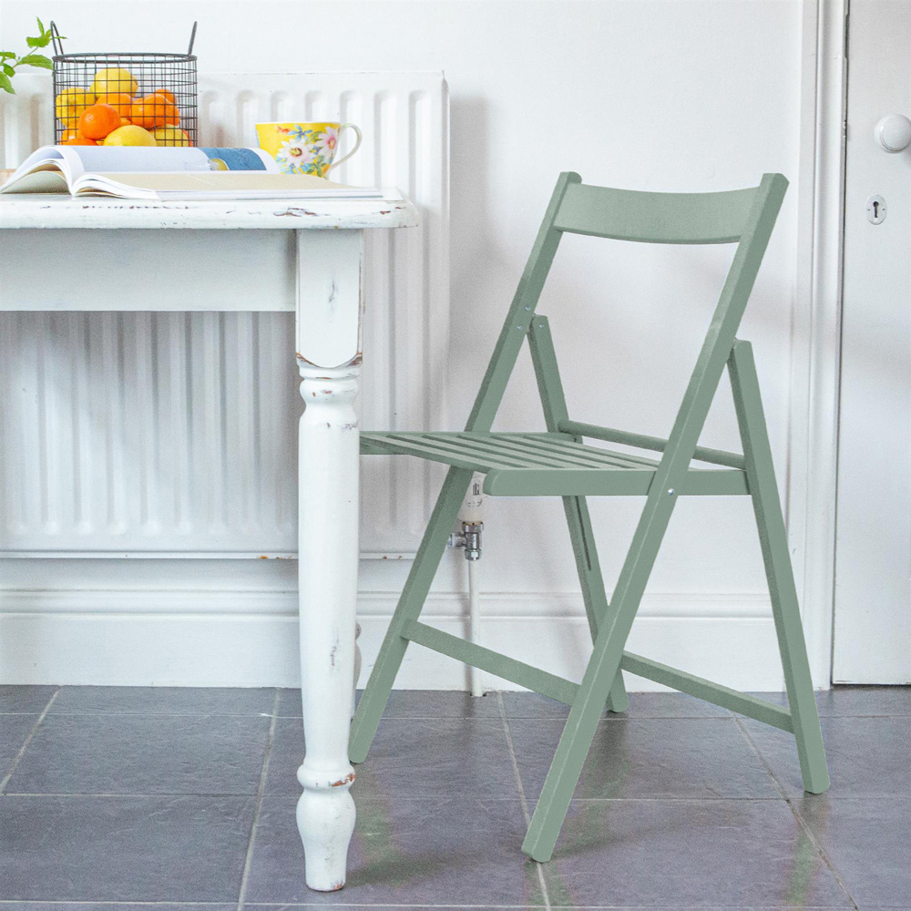 Harbour Housewares Sage Green Beech Wood Foldable Chair Image 5