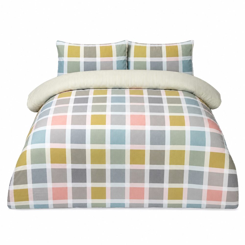 Smart Living Single Crosshatch Check Duvet Set Image 2