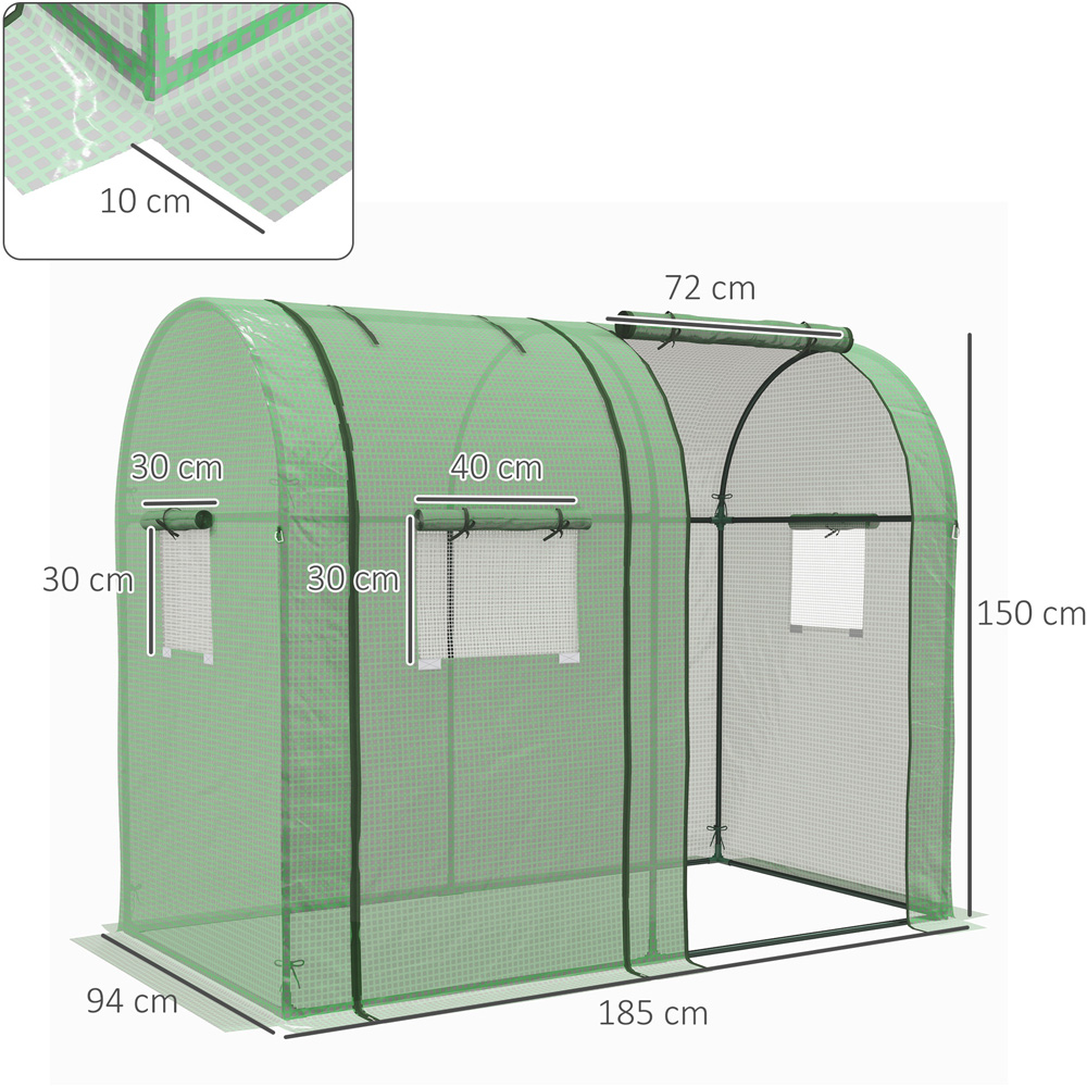Outsunny Green PE 3 x 6ft Greenhouse Image 8