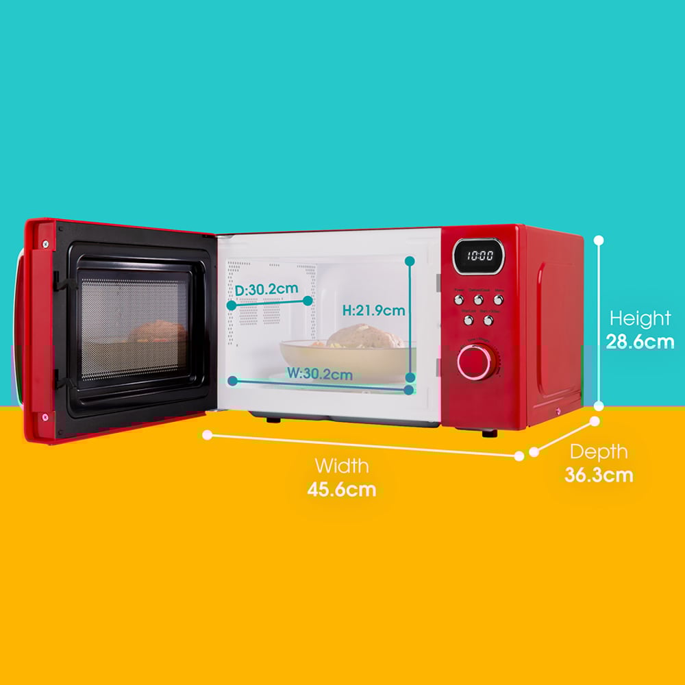 Abode AMD2004R01 Red Digital Microwave 800W 20L Image 9