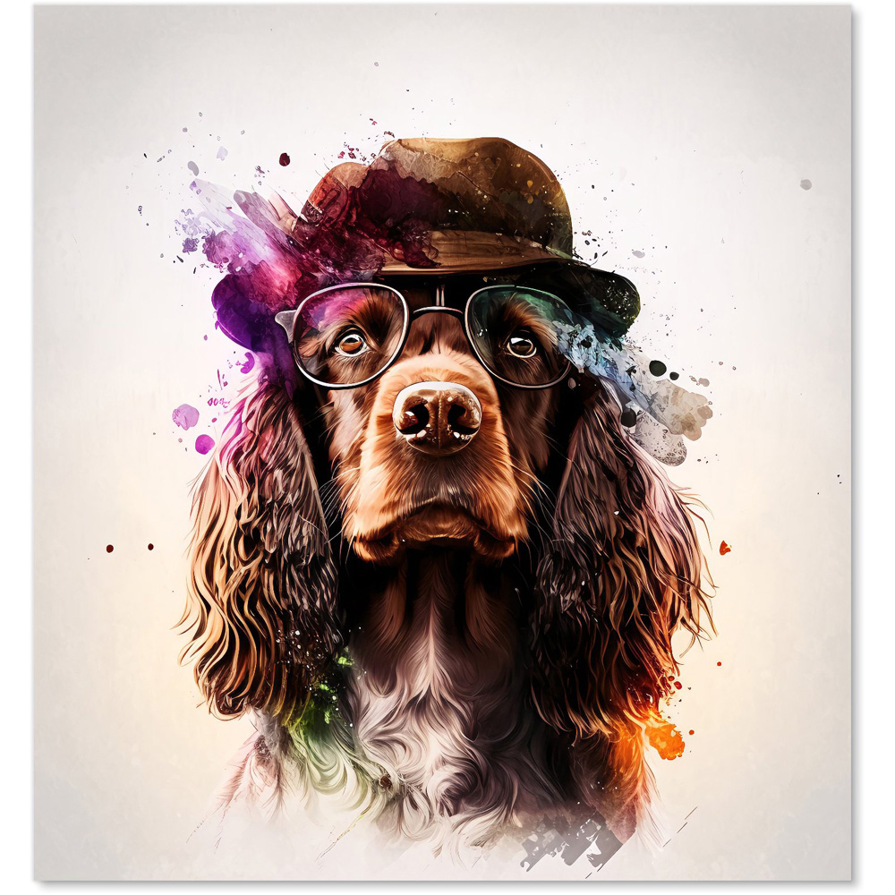 Warren Reed Designer English Cocker Spaniel Splashart Glass Kitchen Splashback 75 x 70cm Image 2