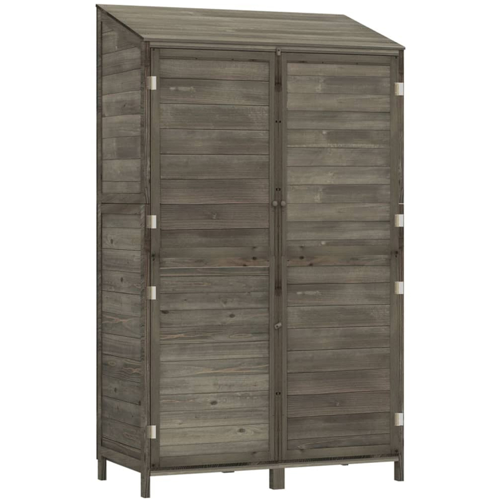vidaXL 3.3 x 1.7ft Anthracite Wooden Pent Garden Shed Image 1