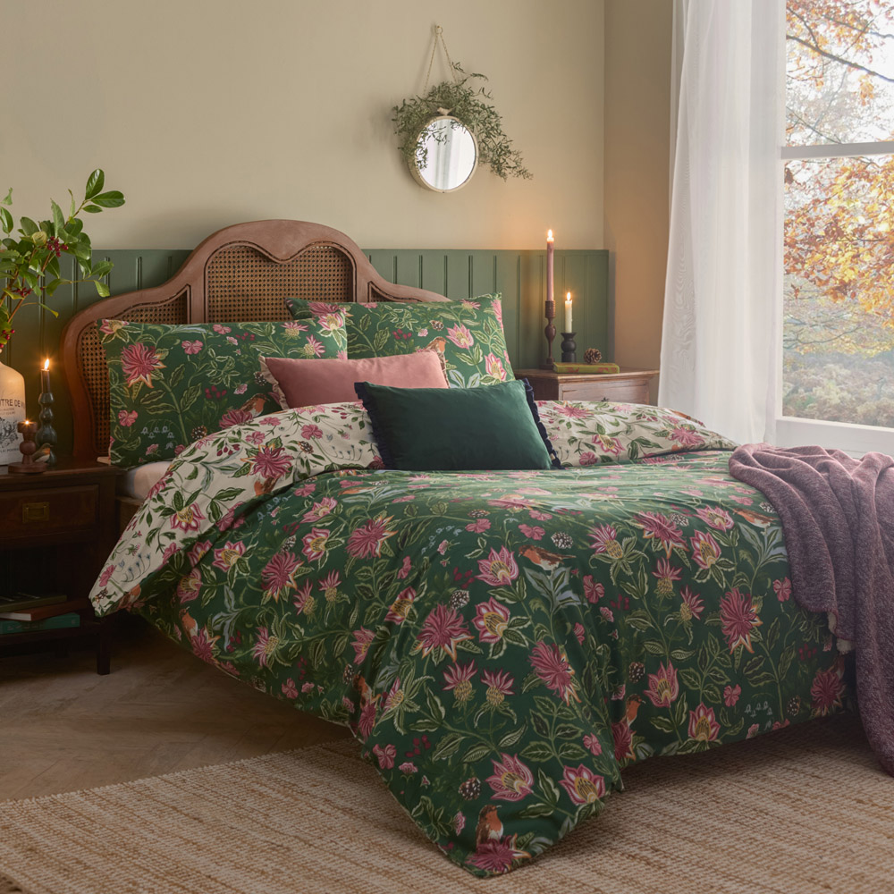 Wylder Beatrice King Size Multicolour Floral Nature Reversible Duvet Cover Set Image 2