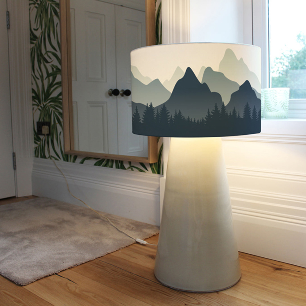 Benjamin Tate Design Small Mountain Landscape Illustration Lamp Shade Image 6