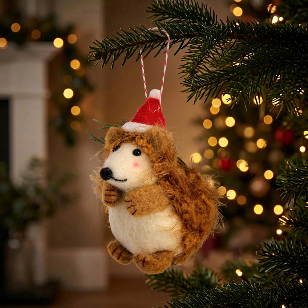 Christmas Hedgehog Hanging Decoration Image 2