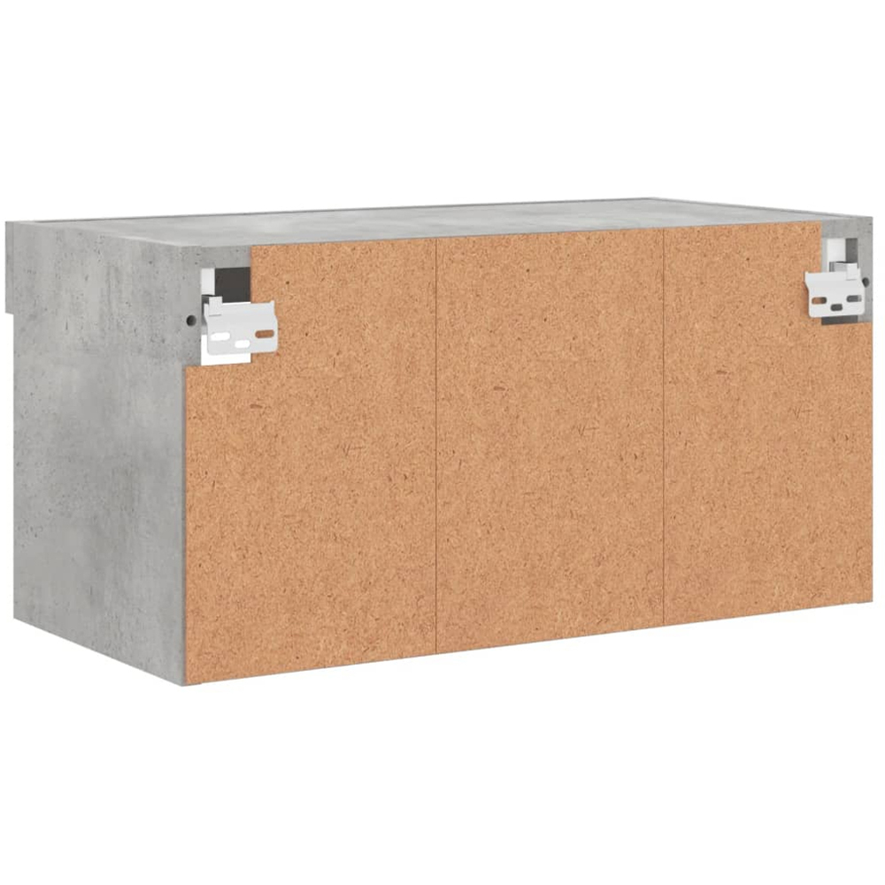 vidaXL Single Shelf Concrete Grey Wall Mounted TV Cabinet with LED Lights Image 6