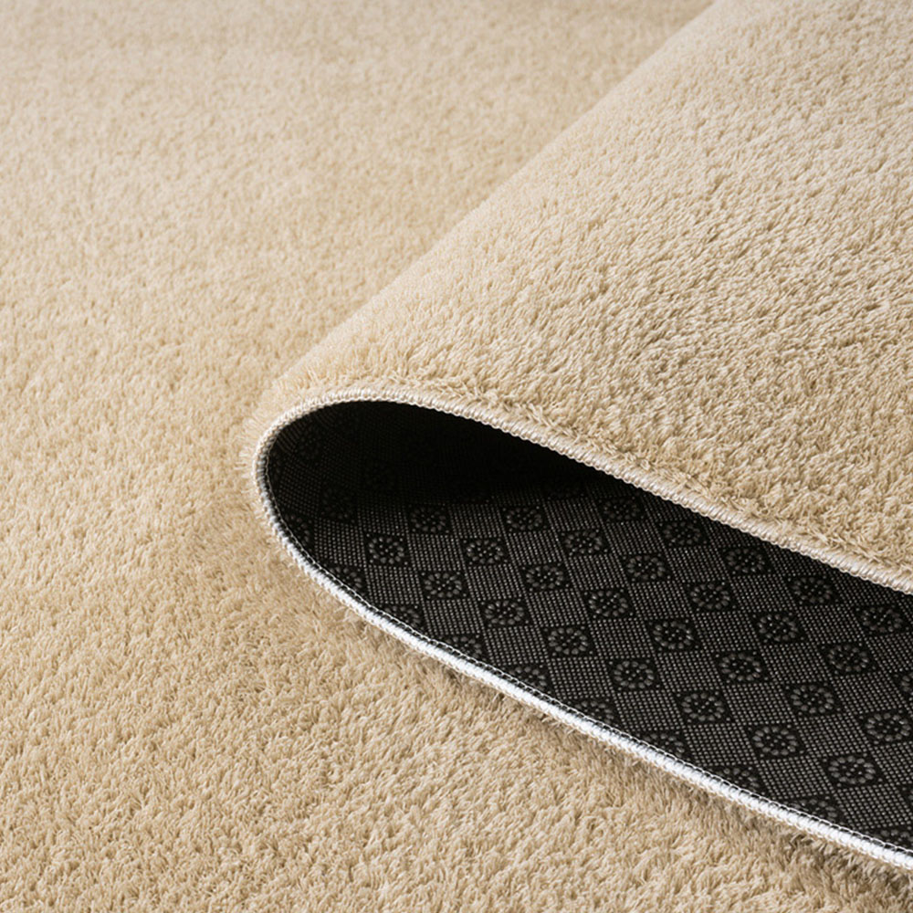 Desire Rugs Comfy Light Beige Anti Slip Felt Backing Round Rug 100cm ...