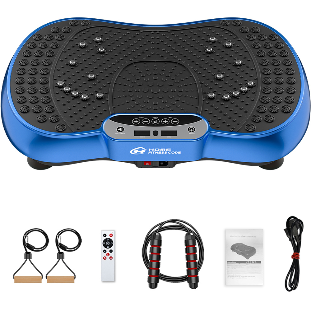 Rattrix Blue Vibration Plate Exercise Machine with Bluetooth Speaker and Resistance Bands Image 2