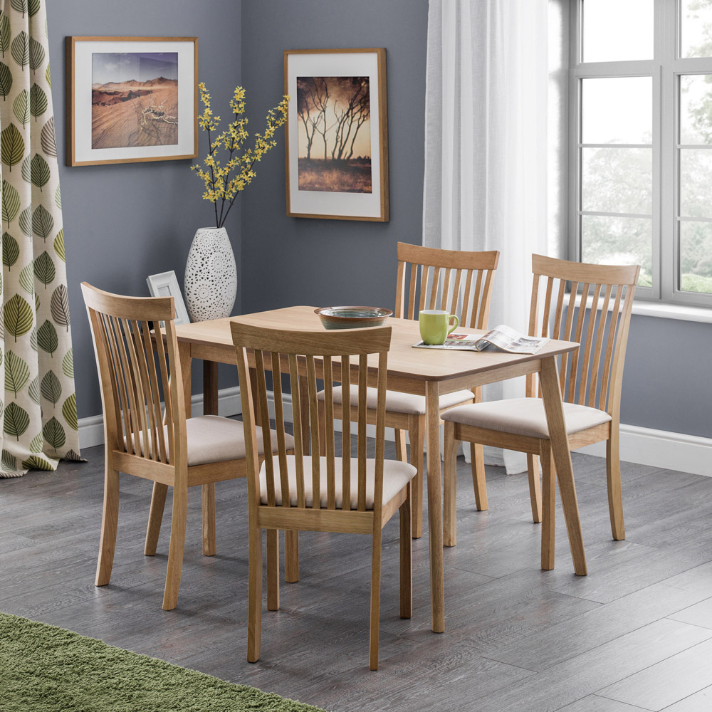 Julian Bowen 4 Seater Boden Oak Veneer Rectangular Table Image 5