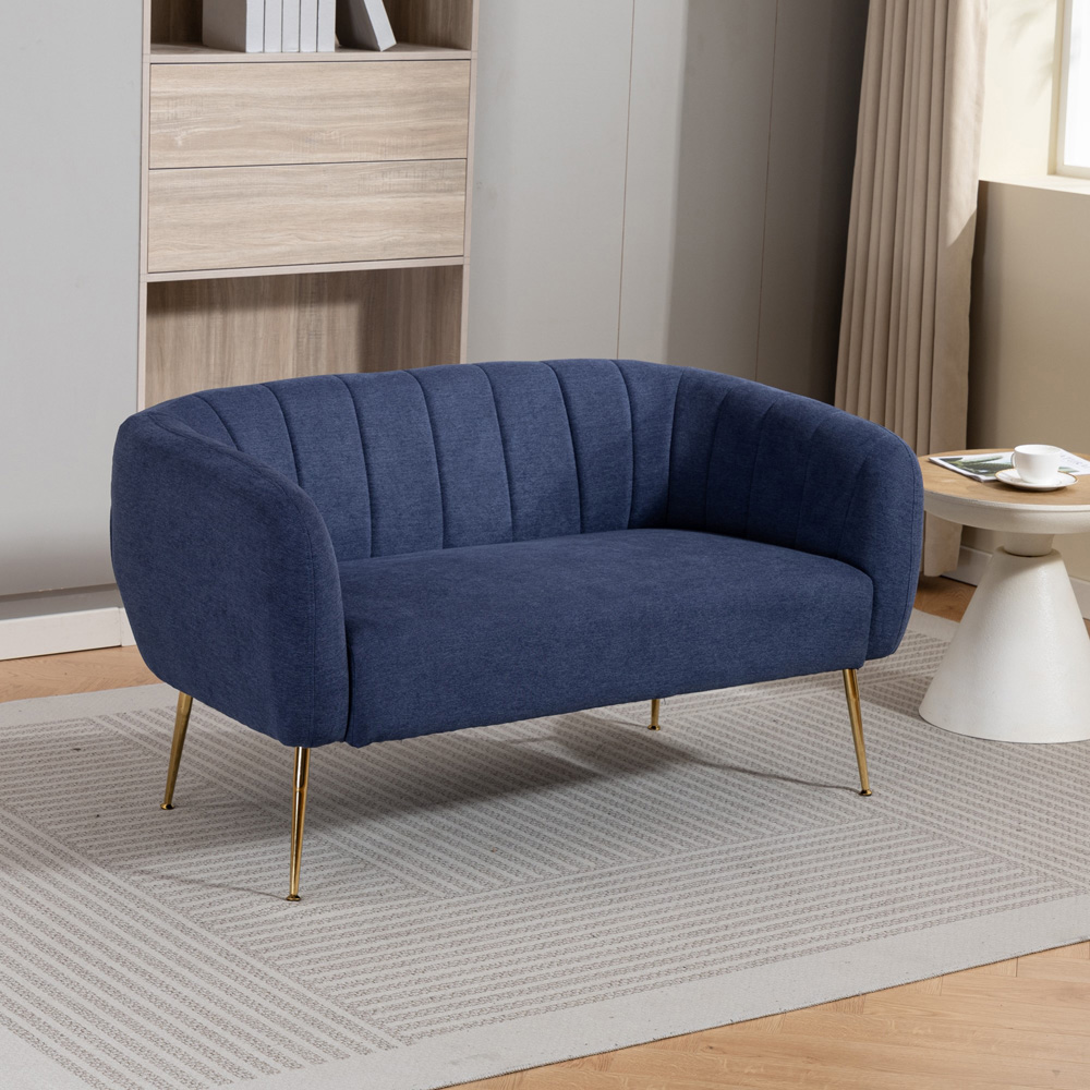 Artemis Home Stanton 2 Seater Denim Fabric Shell Accent Sofa Image 7